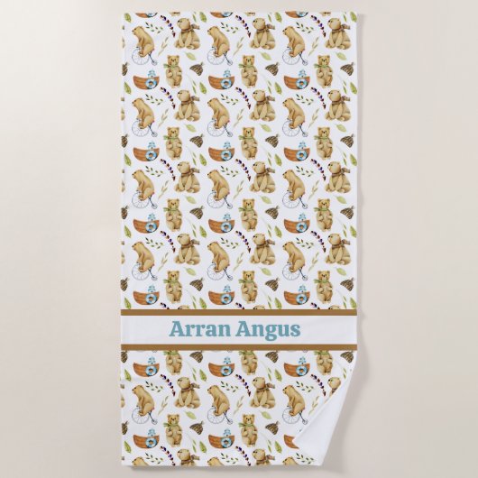 Serviette De Plage Ours actifs Couleurs du garçon (Devant)