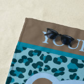 Serviette De Plage Ours bleu Nom personnalisé Enfants (En situation)