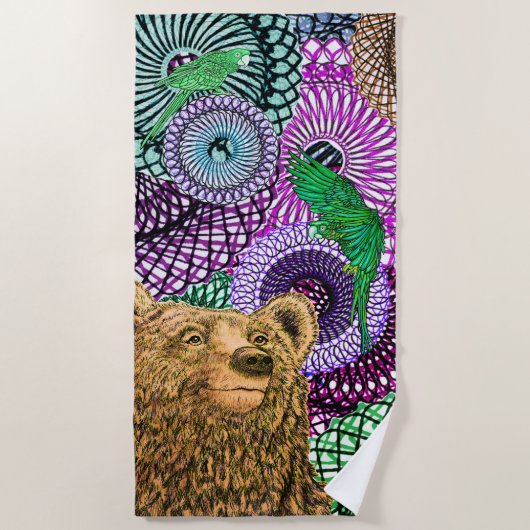 Serviette De Plage Ours courageux (Devant)