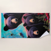 Serviette De Plage Ours de Momma et petits (Devant)