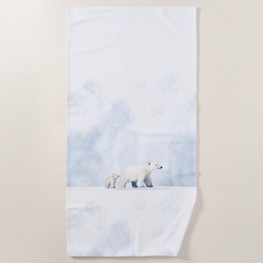 Serviette De Plage Ours polaires mignons (Devant)