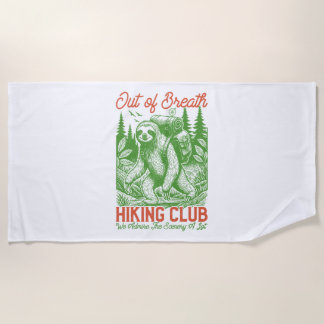 Serviette De Plage Out Breath Funny Sloth Randonnée Club