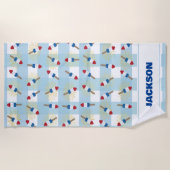 SERVIETTE DE PLAGE OUTIL PERSONNALISÉ POPSICLE ET FIREWORDS (Devant)