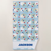 SERVIETTE DE PLAGE OUTIL PERSONNALISÉ POPSICLE ET FIREWORDS (Devant)