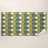 Serviette De Plage Ovales verts et gris récurrents (Devant)