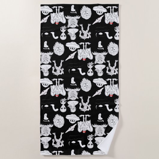 Serviette De Plage OVNI, Alien, Bigfoot Cryptid (Devant)