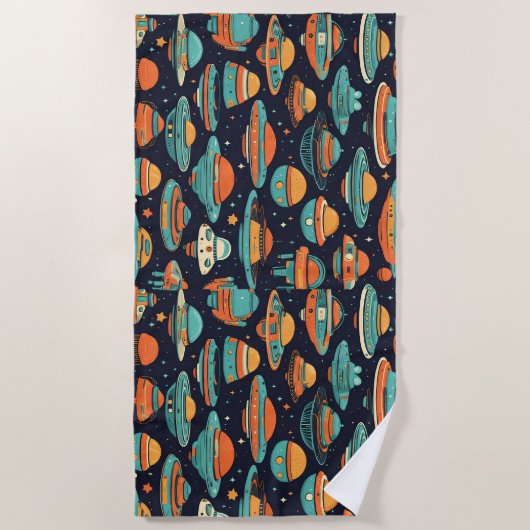 Serviette De Plage OVNI art vintage (Devant)