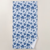 Serviette De Plage OVNI octopique bleu Kawaii (Devant)