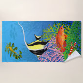 Serviette de plage Pacifique de récif coralien (Devant)