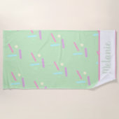 Serviette De Plage Paillettes d'été Pastel Nom (Devant)