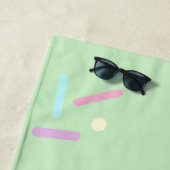Serviette De Plage Paillettes d'été Pastel Nom (En situation)