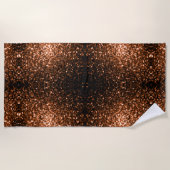 Serviette De Plage Paillettes marron orange bronze (Devant)