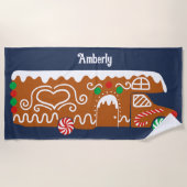 Serviette De Plage Pain d'épices RV Classe C Camping Noël (Devant)
