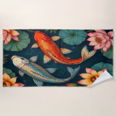 Serviette De Plage Paire de Koi (Devant)
