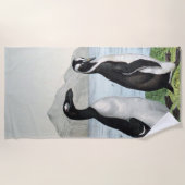 Serviette De Plage Paire De Pingouins - (Devant)