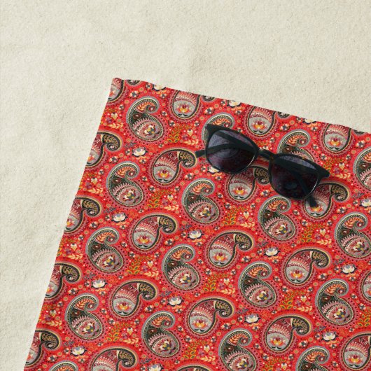Serviette de plage - Paisley Abstrait sans couture (En situation)