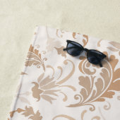 Serviette De Plage Paisley en beige esthétique moderne Tan Brown (En situation)