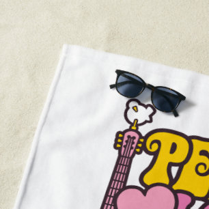Serviette de plage Paix, Amour et Musique
