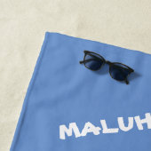 Serviette De Plage Paix Amour Nom Couleur Tropical Hawaïen Bleu (En situation)