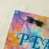 Serviette De Plage Paix Amour Tie-Dye (En situation)