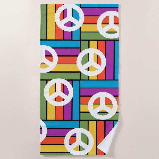 Serviette De Plage Paix des années 1970 (Devant)