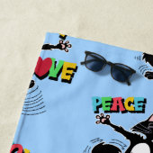 Serviette De Plage Paix, joie, amour pour la danse du chat (En situation)