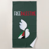Serviette de plage Palestine libre - Drapeau Pro-P (Devant)