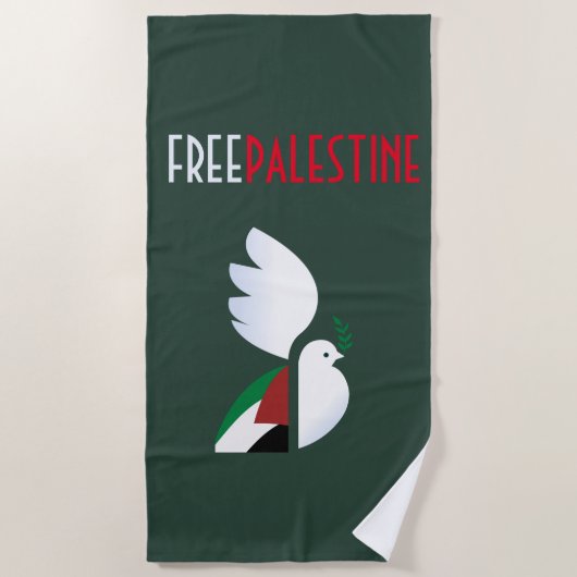 Serviette de plage Palestine libre - Drapeau Pro-P (Devant)