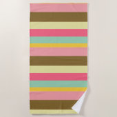 Serviette De Plage Palette de couleurs rayées d'été (Devant)