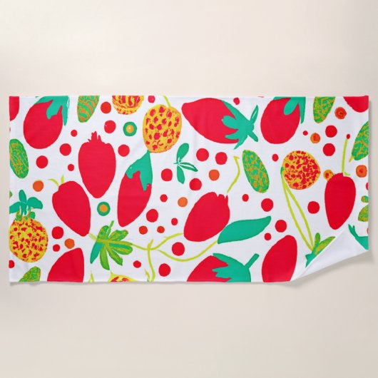 Serviette De Plage Palette de fruits Vivid Motif (Devant)