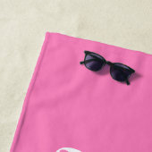 Serviette De Plage Palm Beach, Art Voyage, Preppy, Rose (En situation)