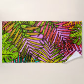 Serviette De Plage Palm & Monstera Feuille 1974 (Devant)