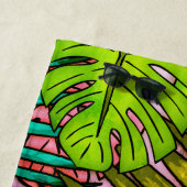 Serviette De Plage Palm & Monstera Feuille 1974 (En situation)