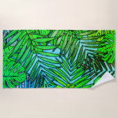 Serviette De Plage Palm & Monstera Feuille Greenleaf (Devant)