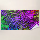 Serviette De Plage Palm & Monstera Feuilles Miami (Devant)