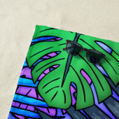 Serviette De Plage Palm & Monstera Feuilles Miami (En situation)