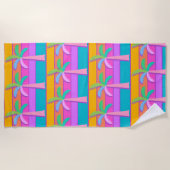 Serviette De Plage Palm Springs Bold Sunset Rayures Palmier (Devant)