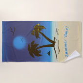 Serviette De Plage Palm Trees Beach Été ! Nuit Bleu (Devant)