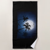 Serviette De Plage Palm trees in the moonlight (Devant)
