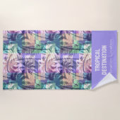 Serviette De Plage Palm Trees Motif texte personnalisé (Devant)