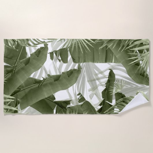 Serviette De Plage Palm Vert Banane Feuilles Bliss 1 #art #nature (Devant)