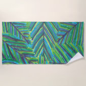 Serviette De Plage Palm vert Feuilles (Devant)