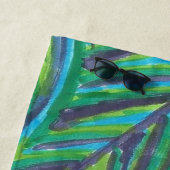Serviette De Plage Palm vert Feuilles (En situation)