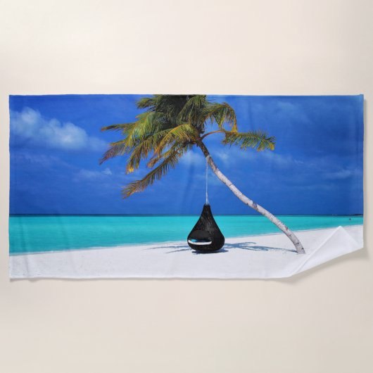 Serviette De Plage Palme de Plage Tropicale Relaxation (Devant)