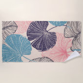 Serviette De Plage Palme de ventilateur de plage tropicale (Devant)