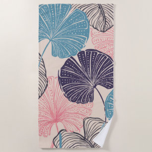 Serviette De Plage Palme de ventilateur de plage tropicale