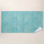 Serviette De Plage Palme tropicale bleu clair motif feuille (Devant)