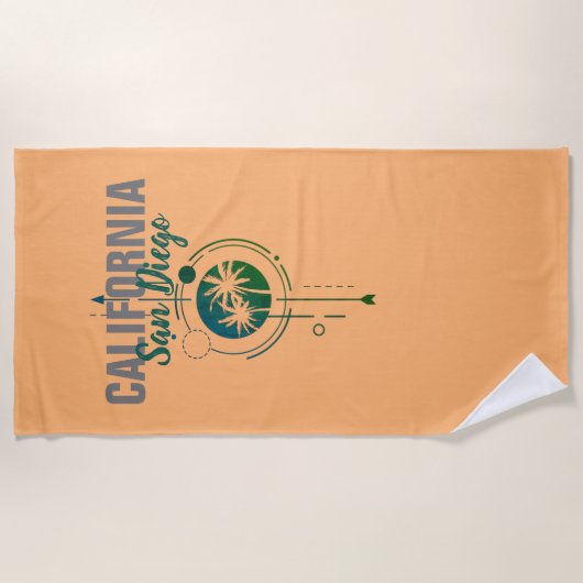 Serviette De Plage Palmes géométriques San Diego CA (Devant)