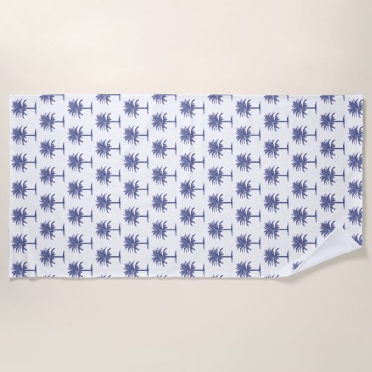 Serviette De Plage Palmier bleu (Devant)