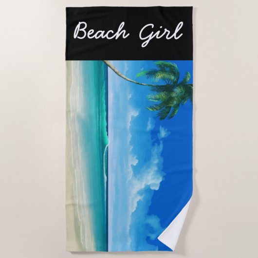 Serviette De Plage Palmier côtier de plage tropicale (Devant)